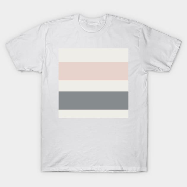 A world-class pot-pourri of Very Light Pink, Grey, Gray (X11 Gray) and Lotion Pink stripes. T-Shirt by Sociable Stripes